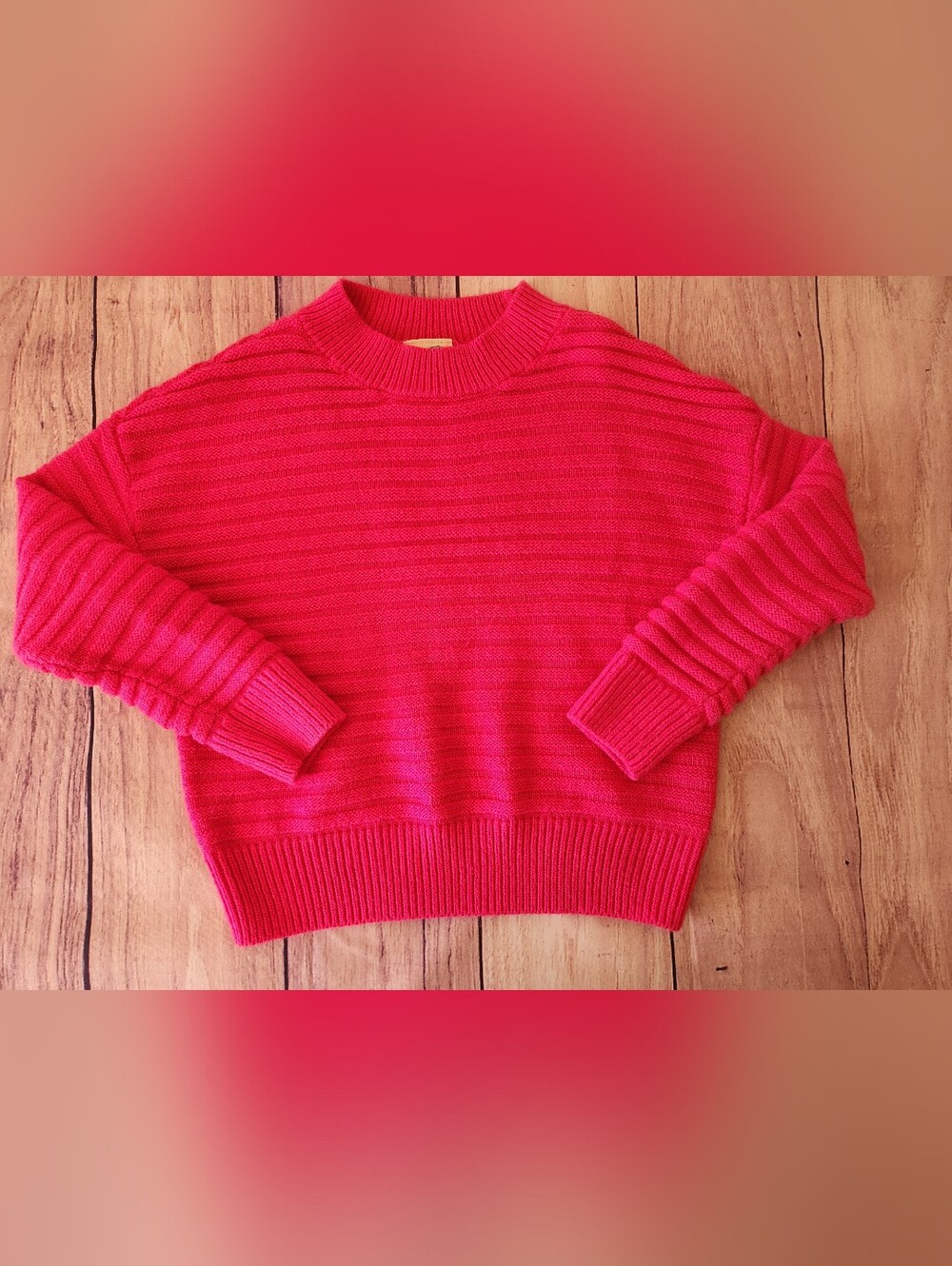 Thereabouts Hot Pink Ribbed Sweater 6/6x, 100% Acrylic